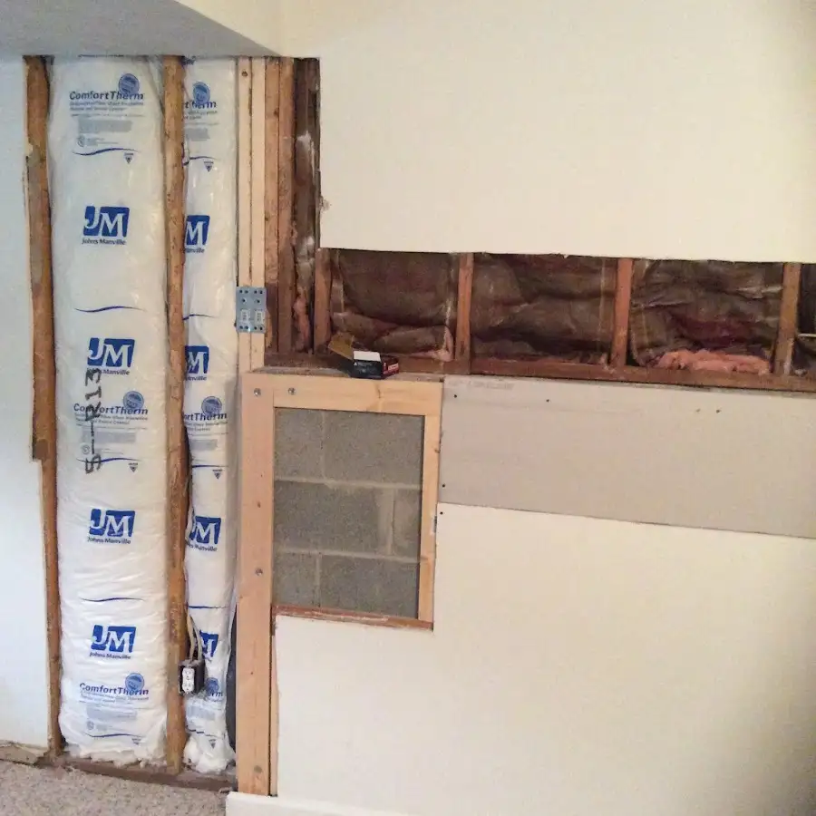 Wall insulation replacement during Structural Drying in New Britain